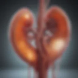Illustration of kidney function and filtration process