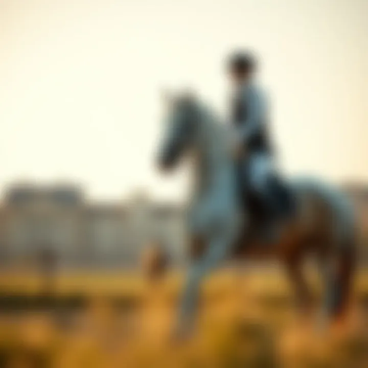 Harmony Between Horse and Rider A serene equestrian scene with a horse and rider in harmony