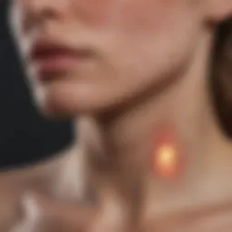 Close-up view of inflamed skin showing eczema patches