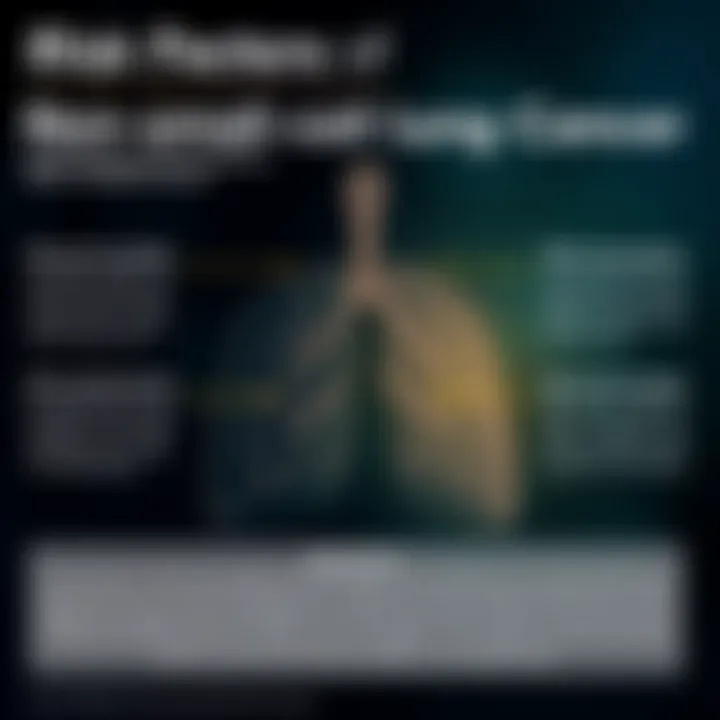 Risk Factors of Non-Small Cell Lung Cancer Infographic illustrating the risk factors associated with NSCLC