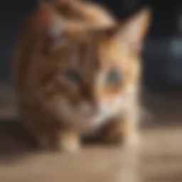 Cat exhibiting signs of discomfort