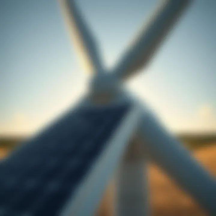 Close-up of solar cells capturing sunlight on a wind turbine