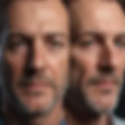 A detailed diagram illustrating the physiological changes in middle-aged males.