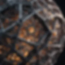 Close-up view of diamond-like carbon structure