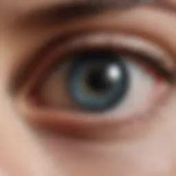 Detailed view of a digital eye pressure measurement device