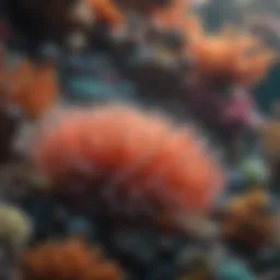 A vibrant coral reef bustling with diverse marine life.