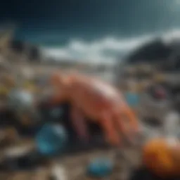 A striking visual of marine life affected by plastic pollution