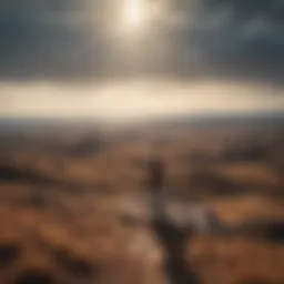 A solitary figure gazing out at a vast landscape, symbolizing isolation.