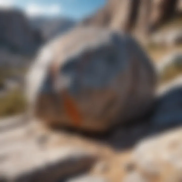 An image depicting the geological formation of granite in nature.