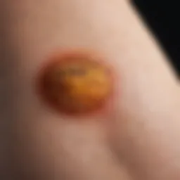 Close-up of hives on skin