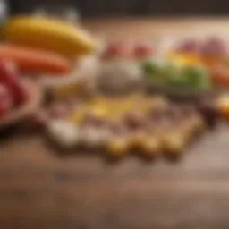 A vibrant assortment of vitamin D-rich foods on a wooden table