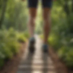 Individual walking on a scenic path, emphasizing the benefits of walking for fitness